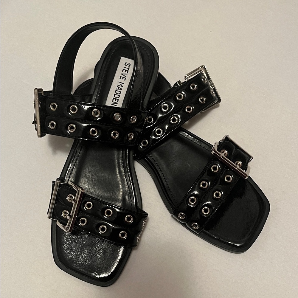 Steve Madden Black Grommet Sandals